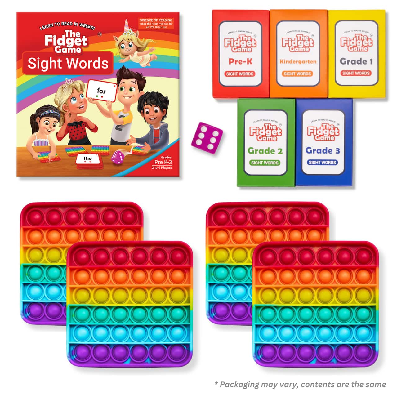 The Fidget Game Sight Words Educational Game Set